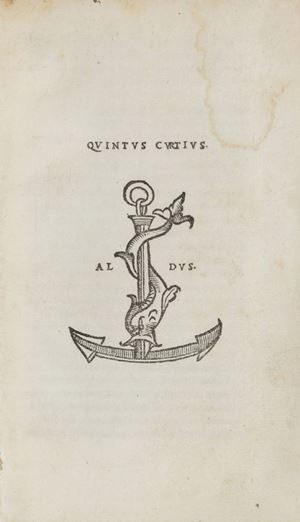 Prima e unica edizione aldina, dedicata da Francesco Asolano a Maffeo Leoni.  Quintus Curtius