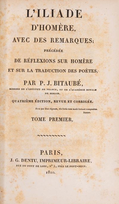 Oeuvres complètes de P.J. Bitaubé, edizione 1810 in-8° (nove volumi)