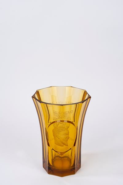 Balbo, Italo; Publio Morbiducci, Vaso commemorativo in cristallo inciso, 1941