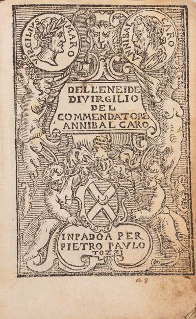 Virgilio, Eneide con traduzione di Annibal Caro, rara edizione seicentesca (con 12 xilografie)