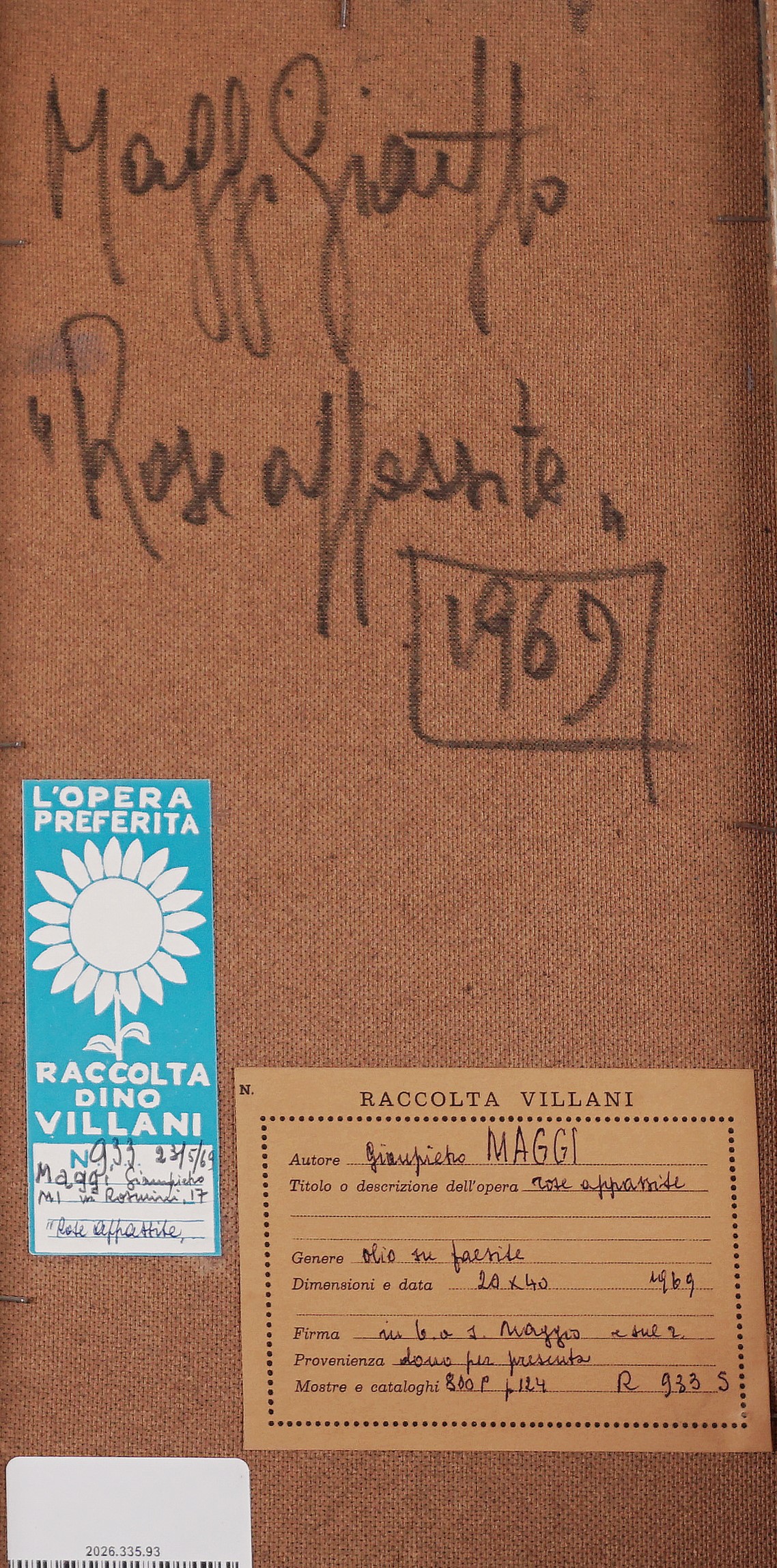 Giampietro Maggi - Rose appassite, olio su masonite (1969)