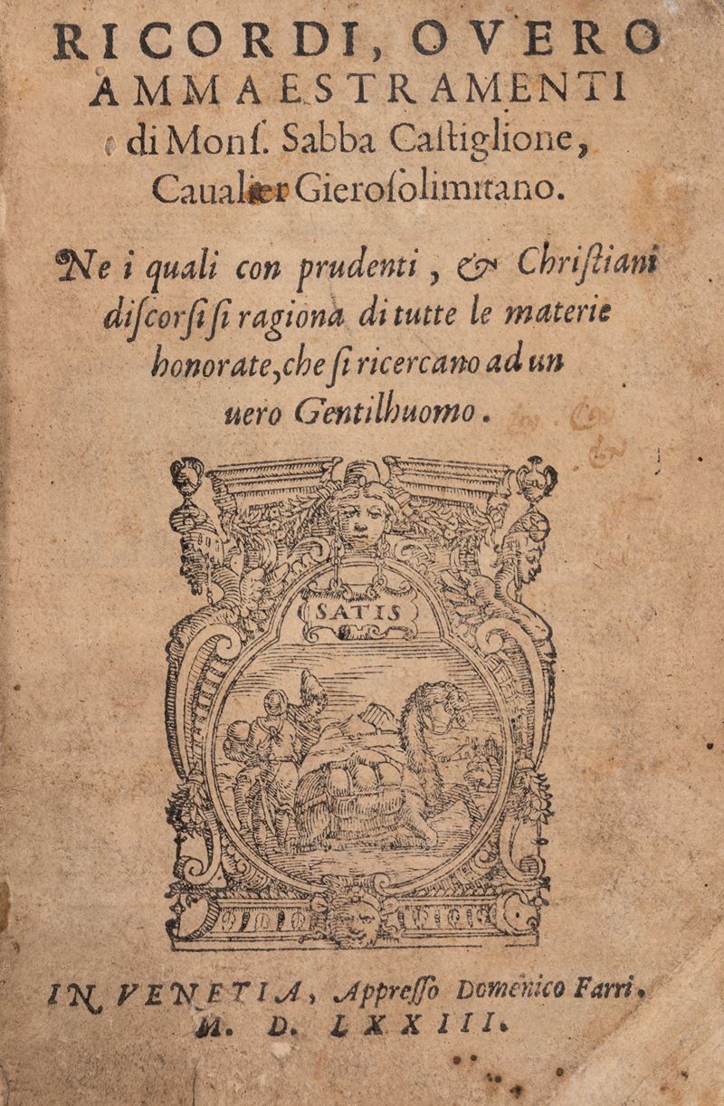 Ricordi overo ammaestramenti [...] nei quali con prudenti et Christiani discorsi si ragiona di tu...