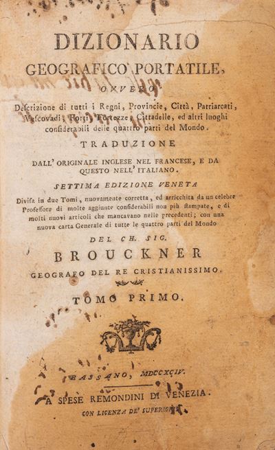 Dizionario geografico portatile (in 8°), 1744