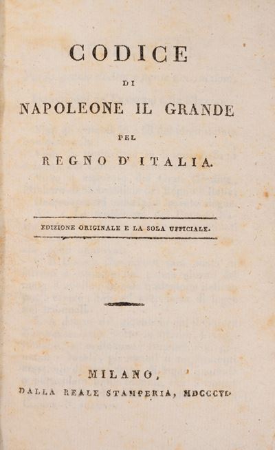 Dalla Reale Stamperia, Codice di Napoleone il Grande (1806)