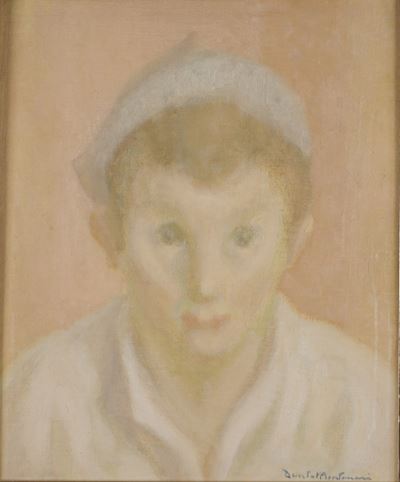 Figura di ragazzo, olio su cartone telato