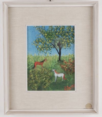Due cavallini nel prato