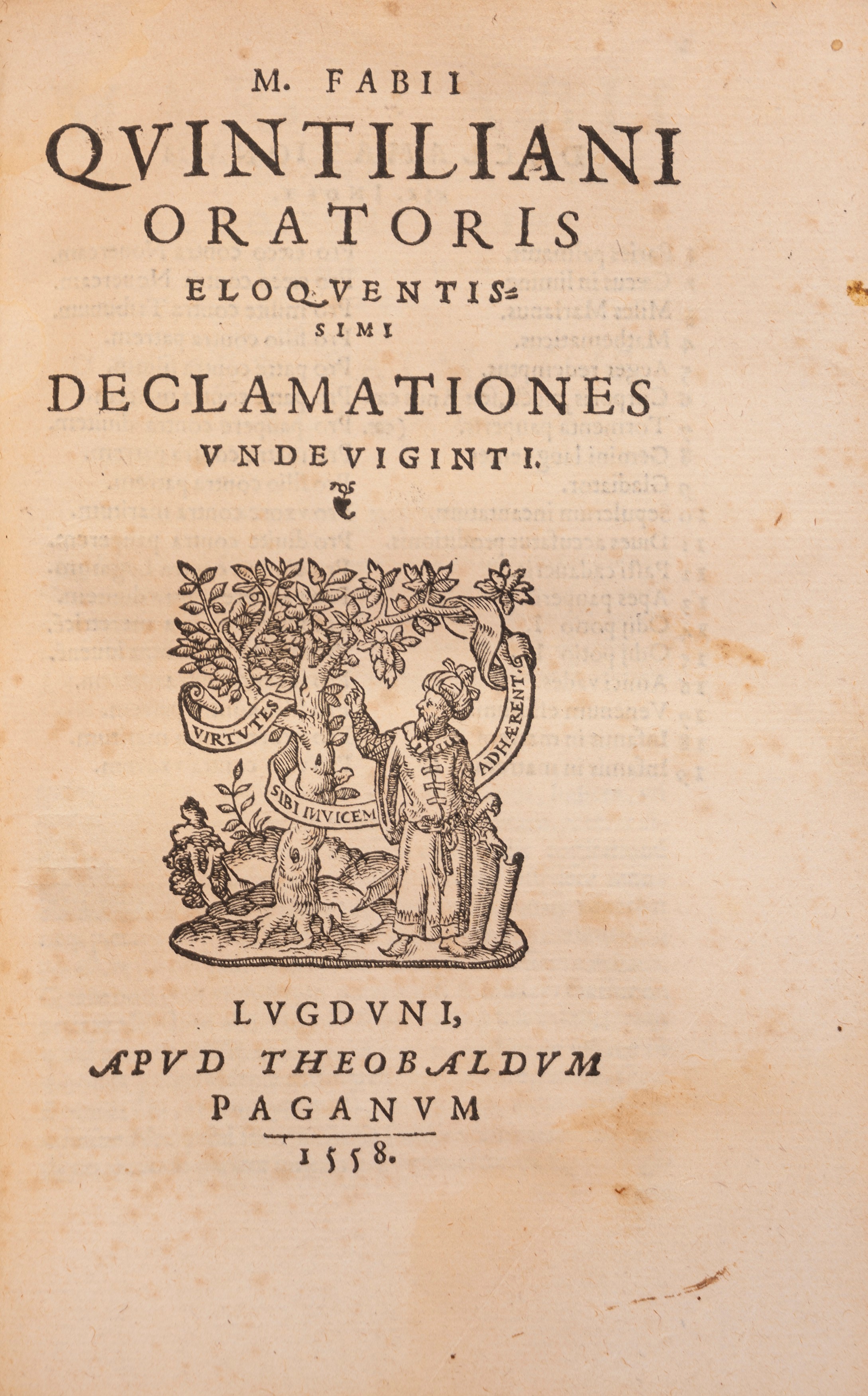 Institutionum oratoriarum libri duodecim, Summa diligentia ad fidem vetustissimorum recogniti, ac...