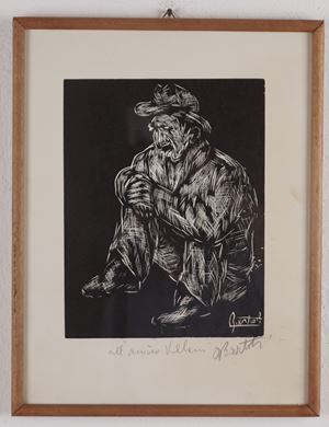 Lot consisting of three woodcuts of different subjects by S. Diciolo, Arnaldo Bartoli and Dino Villani
