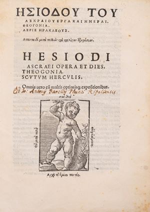 Hesiodi Ascrei et dies Theogonia. Scutum Herculis.