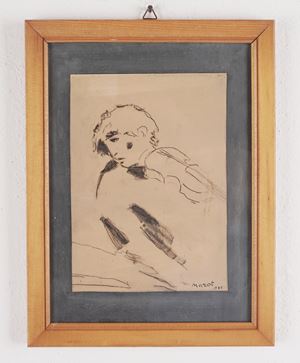 Two drawings and a mixed media on paper by Mariella Comba, Carola Mazot, and Dino Villani