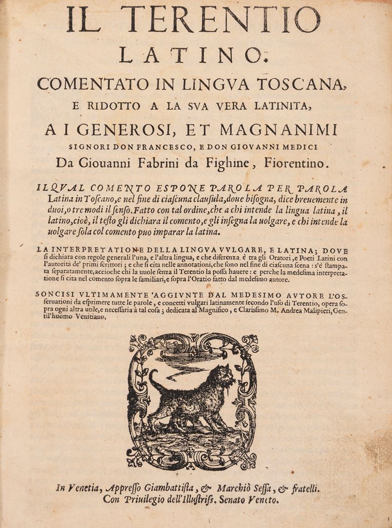 Il Terentio Latino, Comentato in Lingua Toscana