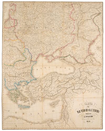 Stucchi, Carta del Mar Nero, Russia e Turchia (incisione in rame)