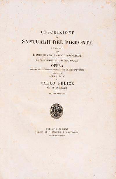 Descrizione dei Santuarii del Piemonte (solo vol. II), 1825