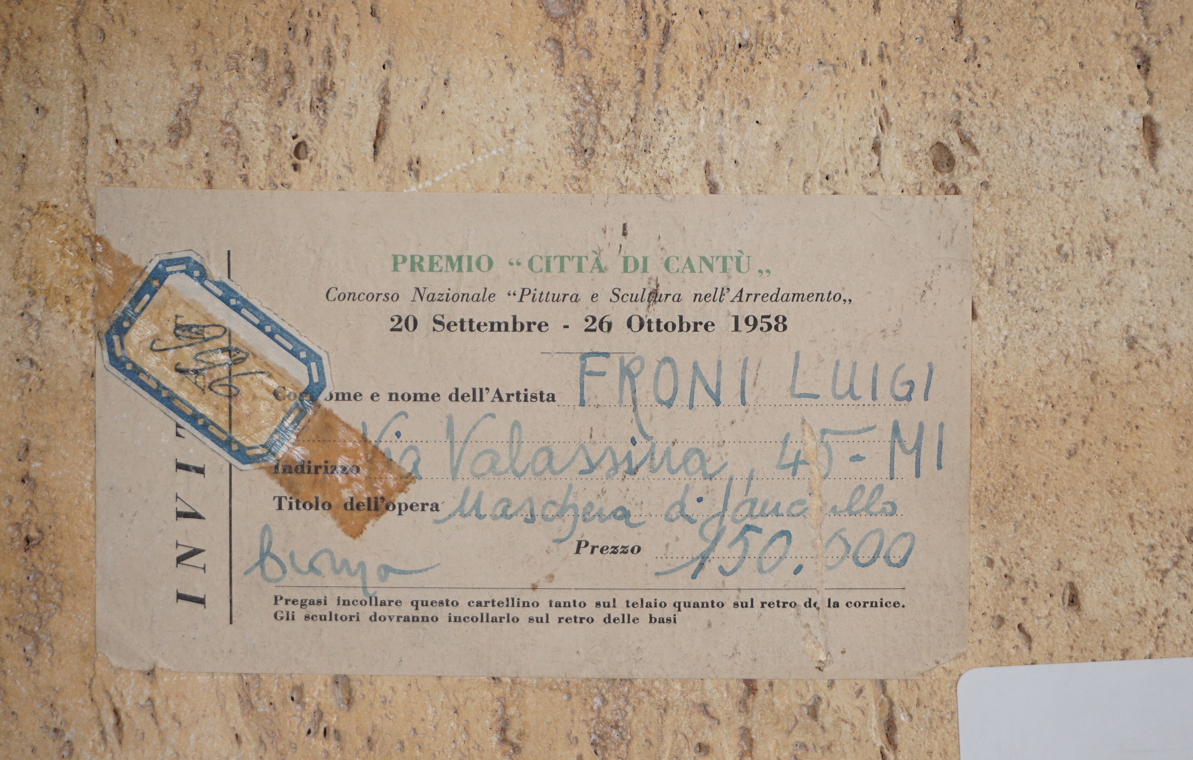 Luigi Froni - Maschera di fanciullo