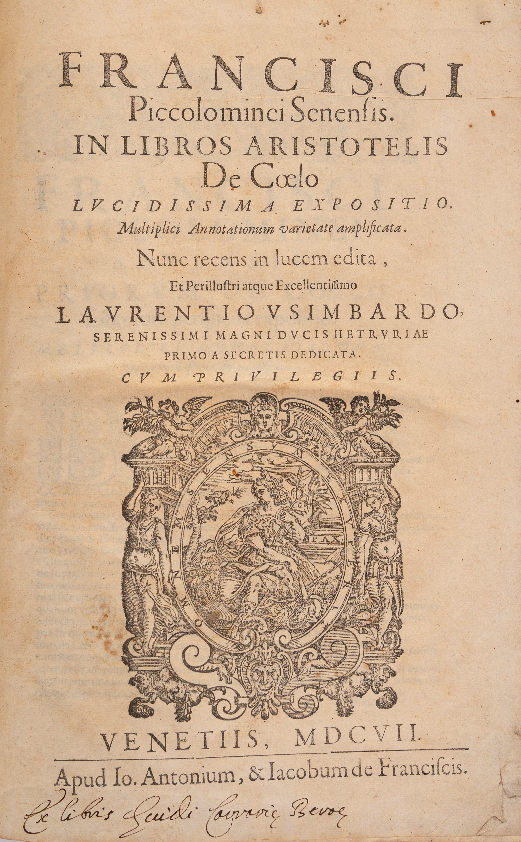 Francesco Piccolomini - Librorum ad scientiam de natura attinentium pars tertia (insieme di 4 vol...