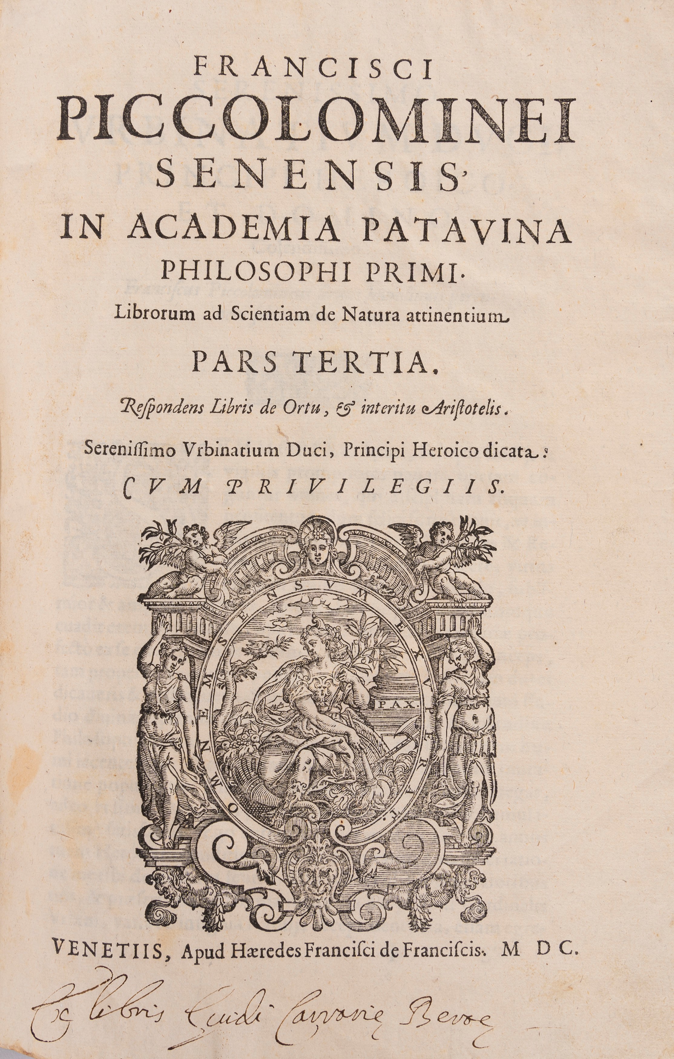 Francesco Piccolomini - Librorum ad scientiam de natura attinentium pars tertia (insieme di 4 vol...