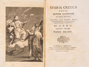 Storia critica delle opinioni filosofiche di ogni secolo intorno all'anima, alla cosmologia, a Dio e al naturale diritto.