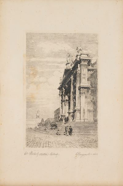 Veduta della Basilica della Salute (acquaforte)