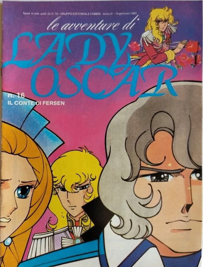 Sergio Frigerio - Lady Oscar - Il conte di Fersen (matita, tempera e acquerello su cartoncino, 19...