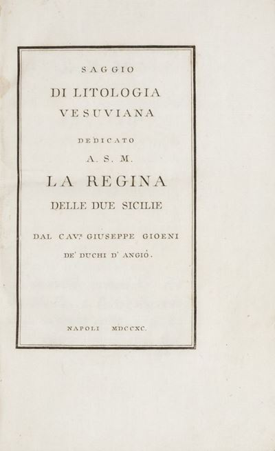 Saggio di Litologia Vesuviana. Dedicato a S. M. la Regina delle Due Sicilie