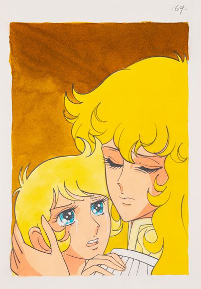 Lady Oscar - La trappola (originale di copertina), matita, tempera e acquerello su cartoncino, 19...
