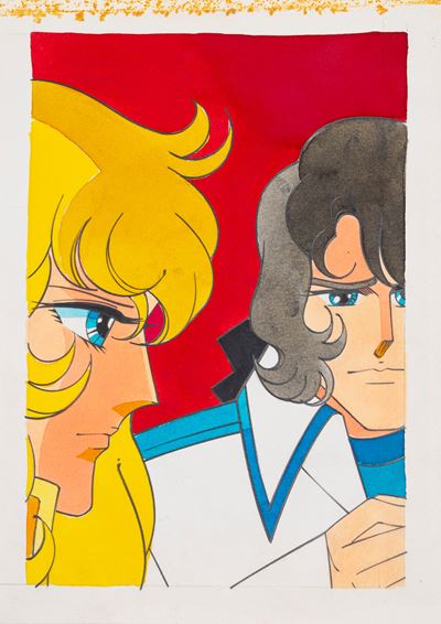 Lady Oscar - Il segreto di Oscar (originale di copertina), matita, tempera e acquerello su carton...