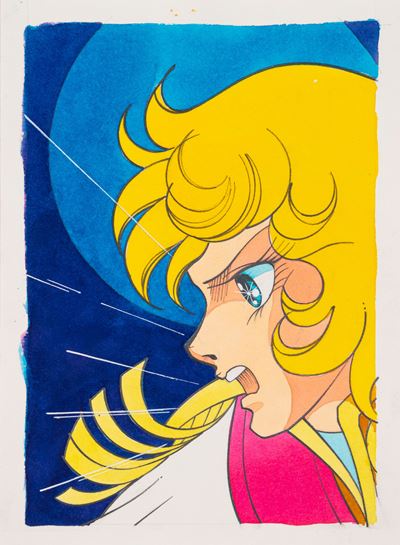 Lady Oscar - Miseria! (originale di copertina), matita, tempera e acquerello su cartoncino