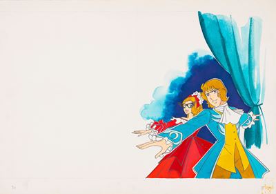 Lady Oscar: La principessa e il capitano (illustrazione originale), matita, tempera e acquerello ...
