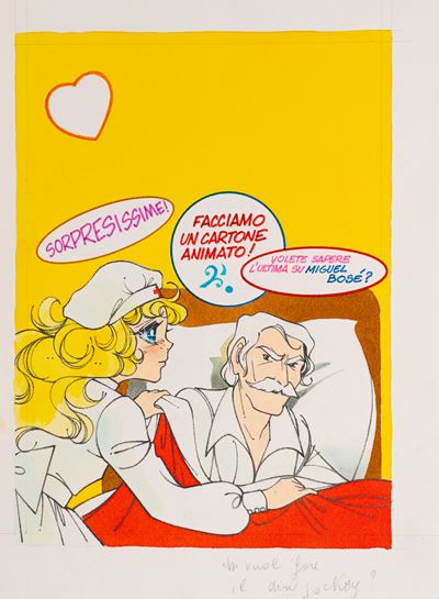 Candy Candy n. 37 (originale di copertina), matita, tempera e acquerello su cartoncino