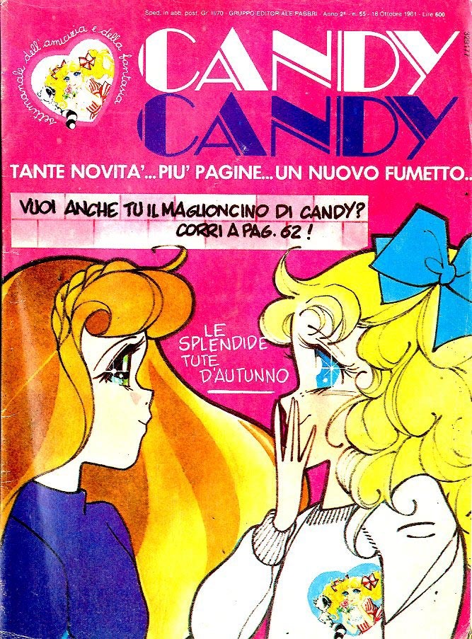 Sergio Frigerio - Candy Candy n. 55 (originale di copertina), matita, tempera e acquerello su car...
