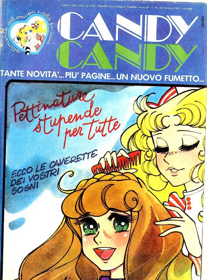Sergio Frigerio - Candy Candy n. 56 (originale di copertina), matita, tempera e acquerello su car...