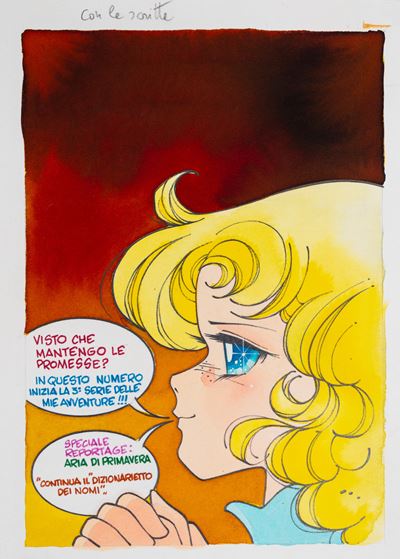 Candy Candy n. 78 (originale di copertina, matita, tempera e acquerello su cartoncino)