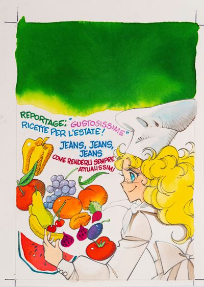 Candy Candy n. 94 (originale di copertina), matita, tempera e acquerello su cartoncino