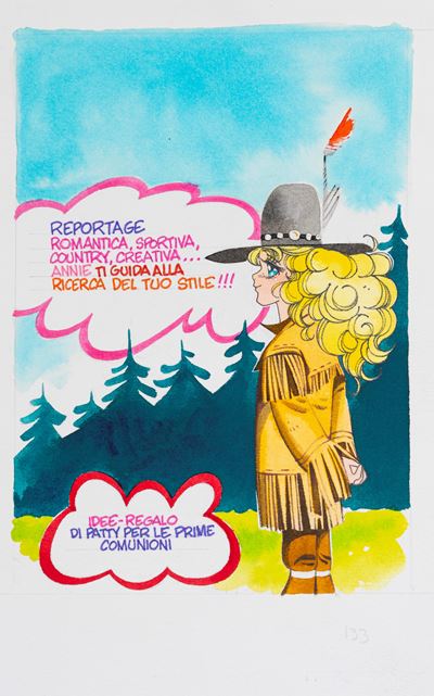Candy Candy n. 133 (originale di copertina), matita, tempera e acquerello su cartoncino