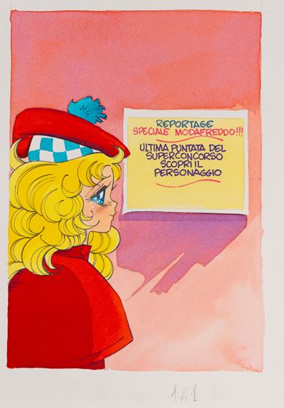 Candy Candy n. 161 (originale di copertina), matita, tempera e acquerello su cartoncino, 1983