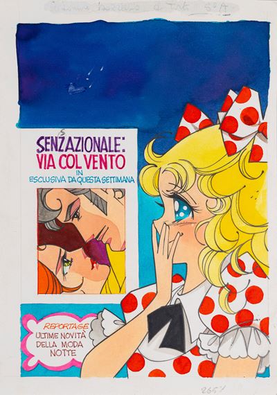 Candy Candy n. 174 (originale di copertina), matita, tempera e acquerello su cartoncino