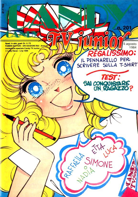 Sergio Frigerio - Candy Candy n. 201, matita, tempera e acquerello su cartoncino (1984)