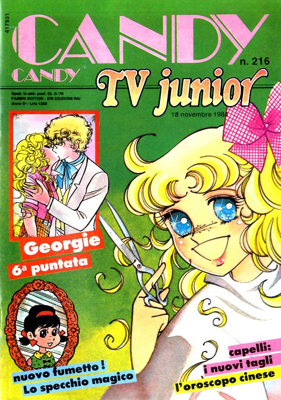 Sergio Frigerio - Candy Candy n. 216 (originale di copertina, matita, tempera e acquerello su car...