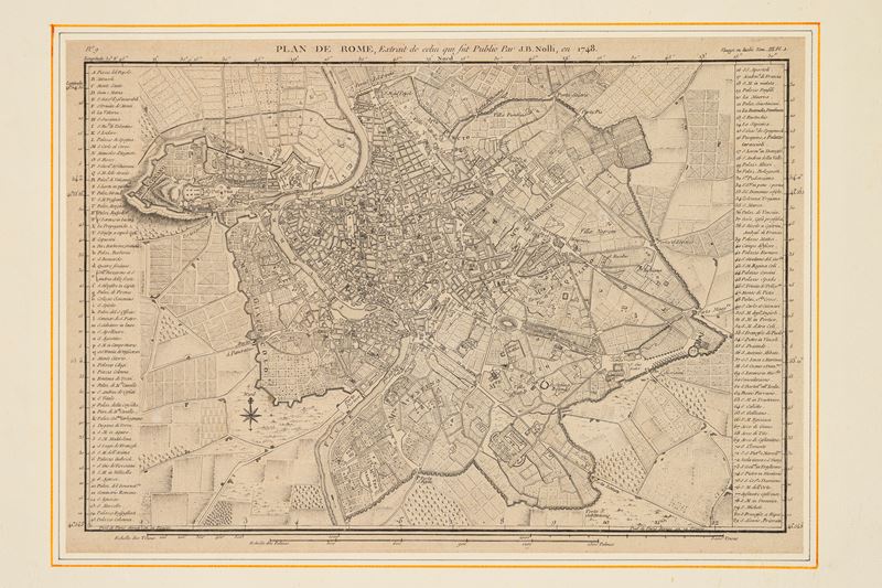 Plan de Rome, Extrait de celui qui fut publie par J.B. Nolli en 1748
