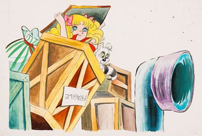 Candy Candy col disco – Una traversata movimentata (illustrazione originale)