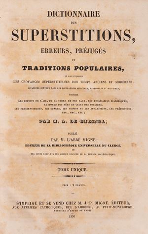 Dictionnaire des superstitions, Erreurs, Pr&eacute;juges et Traditions Populaires