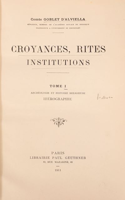 Croyances, Rites, Institutions