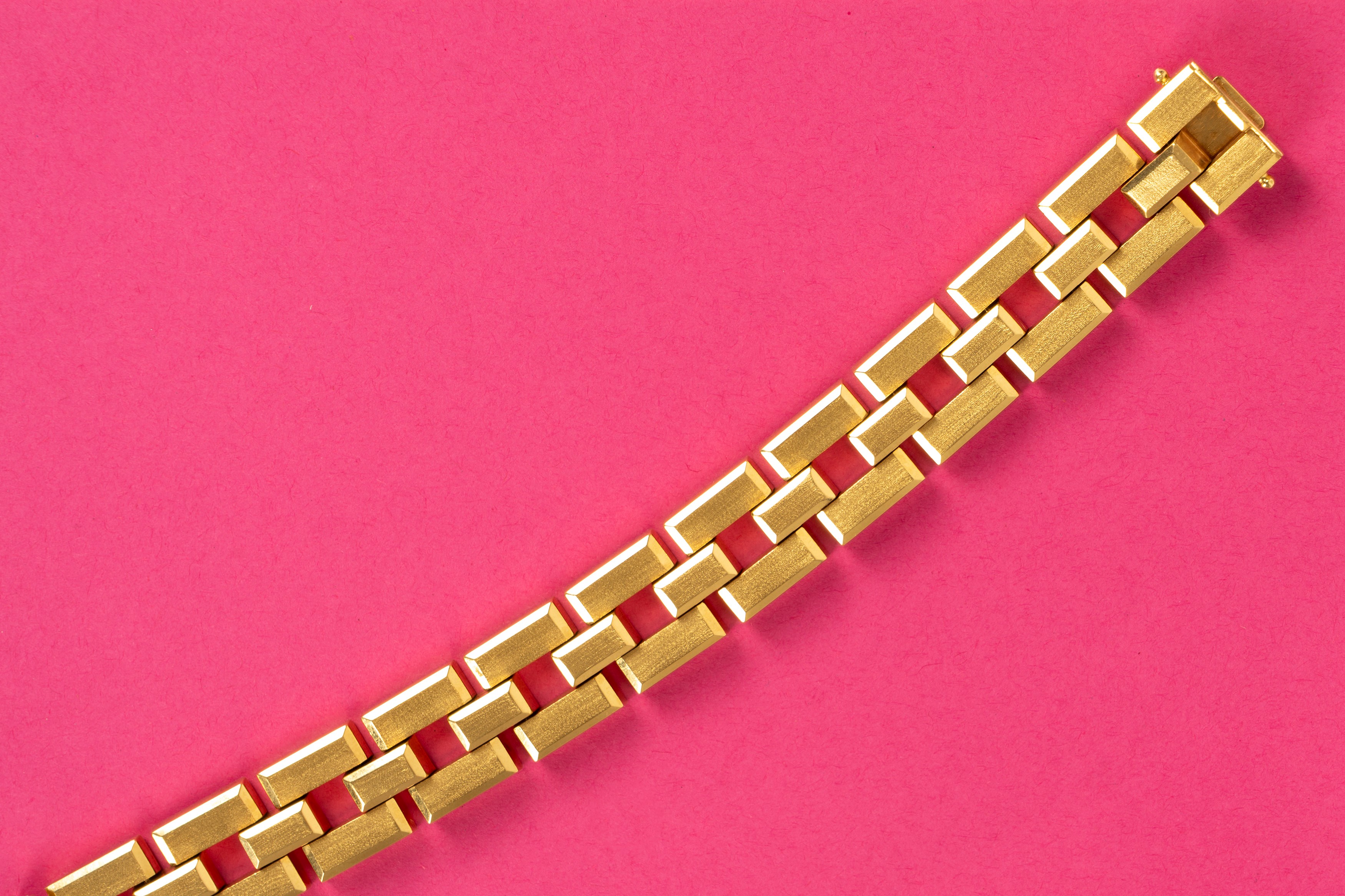 Unoaerre - Bracciale, maglia a catena in oro giallo 18k satinato