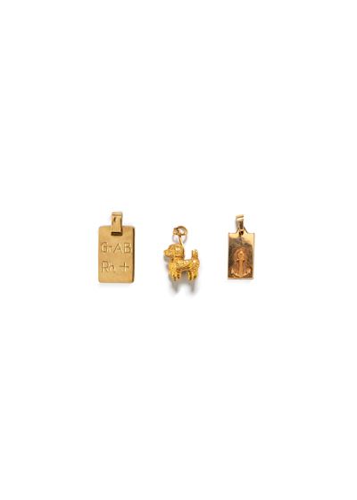 Oro giallo 18k, Tre pendenti