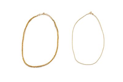 Collane in oro giallo 18 k, due esemplari