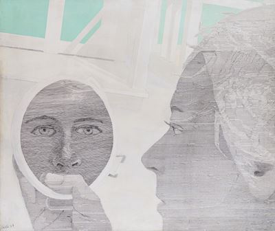 Confronto, acrilico e inchiostro su faesite (1967)