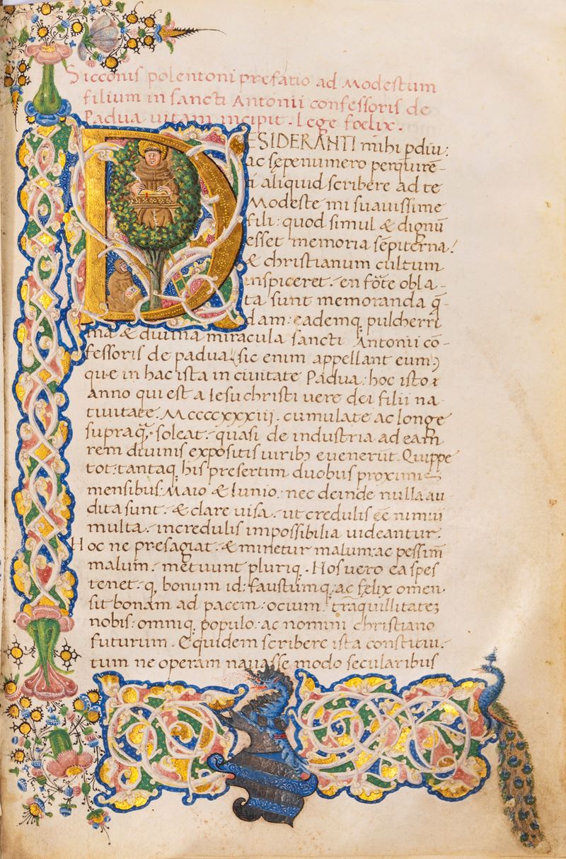 Sicconis Polentoni prefatio ad Modestum filium in Sancti Antonii confessoris de Padua vitam incip...