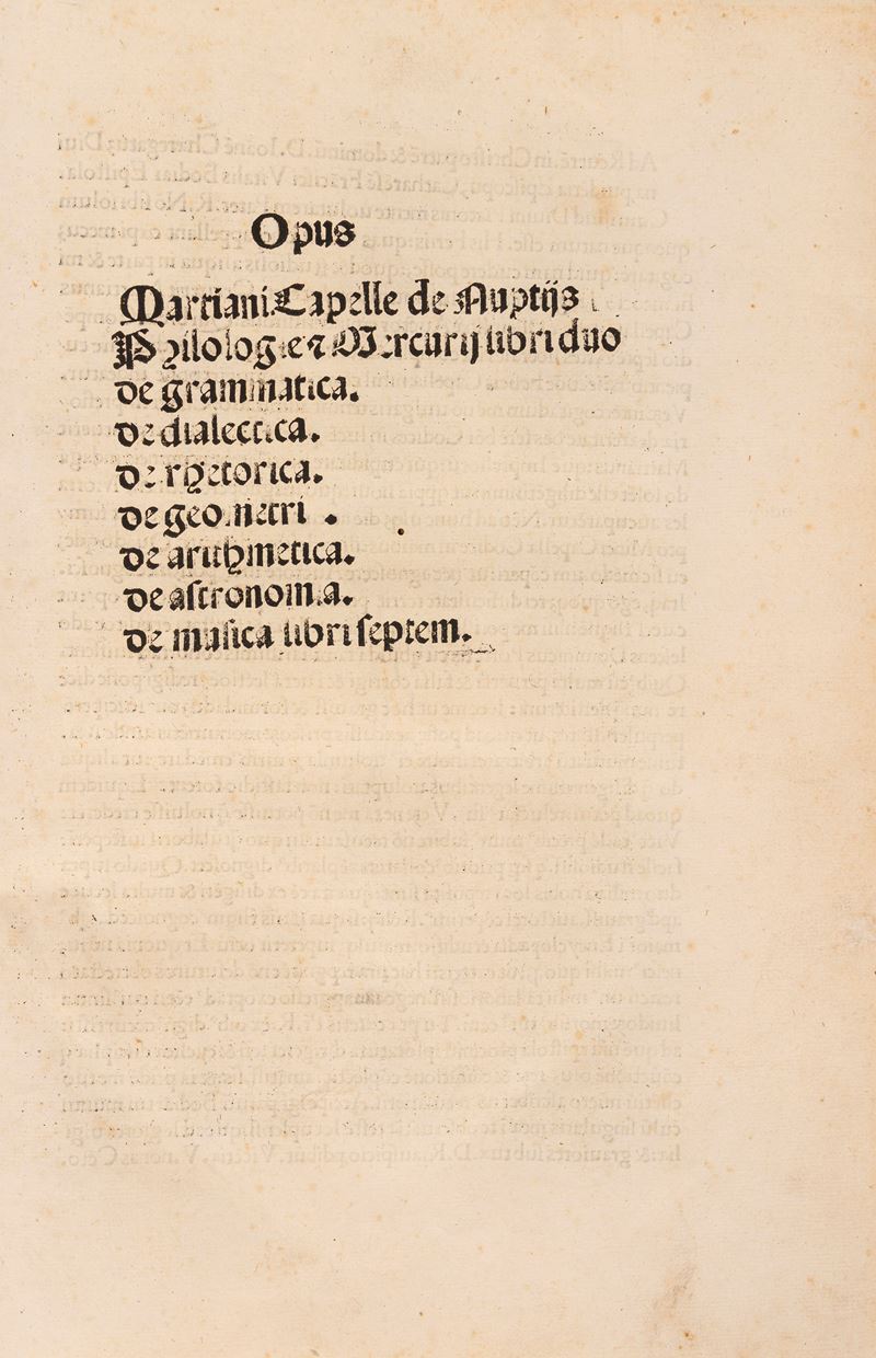 Opus Martiani Capella de Nuptijs Philologie et Mercurij libri duo.De Grammatica. De Dialectica. D...
