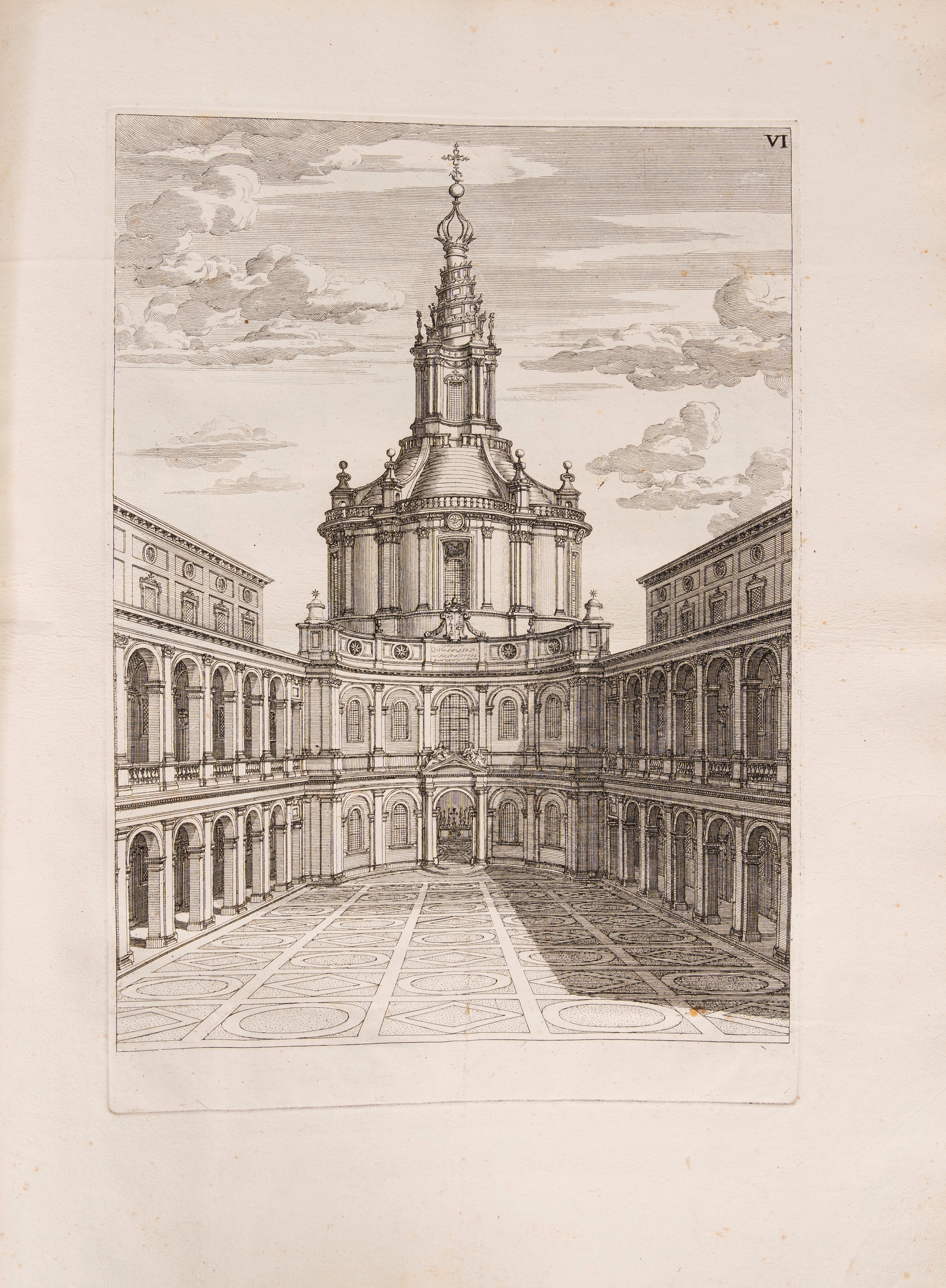Opera del Cavalier Francesco Borromini: Chiesa e Fabrica della Sapienza di Roma, vedute in prospe...