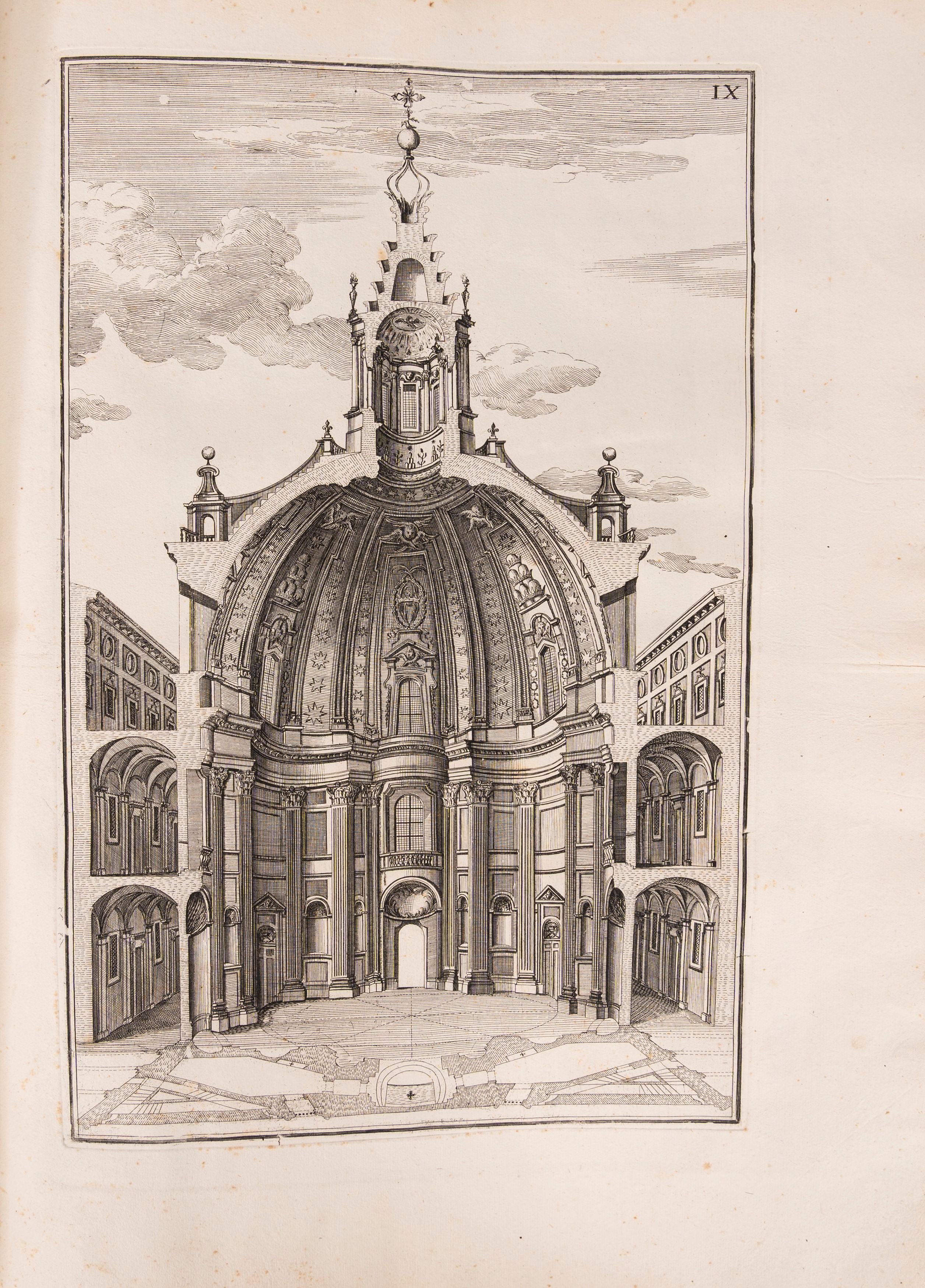Opera del Cavalier Francesco Borromini: Chiesa e Fabrica della Sapienza di Roma, vedute in prospe...